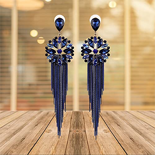 Sparkly Crystal Tassel Earrings for Women